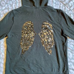 Black VS bling wing zip up